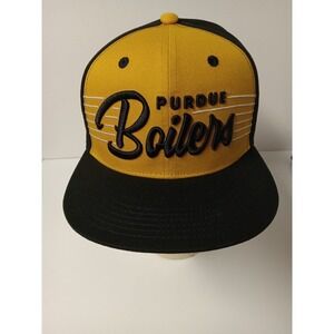 Purdue University Hat Cap With Boilermaker Black Gold Strap Back